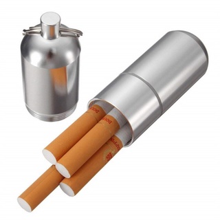Portátil Mini aleación de aluminio titular de cigarrillos cápsula caso impermeable redondo cigarrillos caja de bolsillo píldora palillo titular con llave (5)