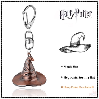 H-a-r-r-y P-o-t-t-e-r - Hogwarts clasificación sombrero llaveros 1Pc Retro colgantes de Metal llaveros accesorios de joyería regalos