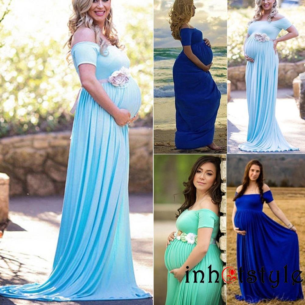 AAA-Pregnant mujeres Sexy Maxi largo vestido de maternidad vestido de fotografía Props