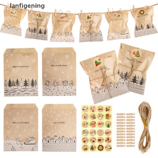 Lfeg 24sets Craft navidad bolsas de papel Kraft fiesta Favor paquete de embalaje conjunto. (6)