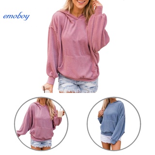 emoboy Clothes Women Sweatshirt Long Sleeve Pocket Pullover Hooded Sweatshirt Warm Streetwear