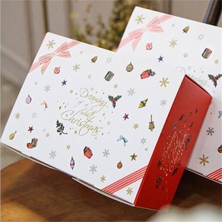 HALANHS Decoración de fiesta Cajas de regalo de Navidad Caja de galletas Feliz Navidad Favorece el caramelo de galleta dulce Muñeco de nieve impreso Regalo para amigo Embalaje de regalos Ciervo Papá Noel (4)