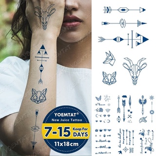 2pcs jugo tinta tatuajes arte corporal duradero impermeable temporal tatuaje pegatina ventilador Geisha Tatoo brazo falso japón