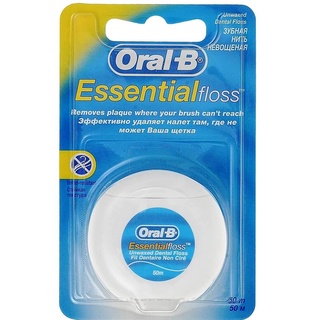 Hilo Dental Essential Floss C/cera 50 Mts Oral-b Blister con cortador de hilo