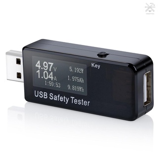 Práctico probador Digital USB Monitor de voltaje de corriente DC A 30V Amp medidor de voltaje velocidad de prueba de cargadores Cables capacidad de bancos de energía negro