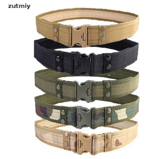 [zutmiy] cinturón táctico militar de lona de los hombres práctico camuflaje cintura hebilla de plástico mx4883
