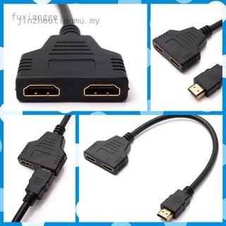 Fuxiangge 1080P puerto HDMI macho a 2 hembra 1 en 2 salidas divisor Cable adaptador convertidor