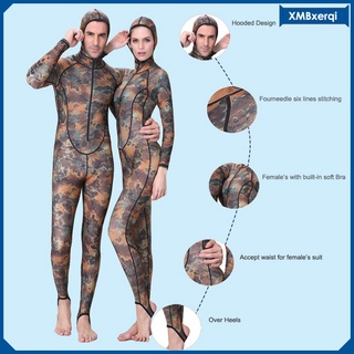 [erqi] traje de baño de nailon camuflaje rashguard full body buceo surf trajes de neopreno - xl (7)