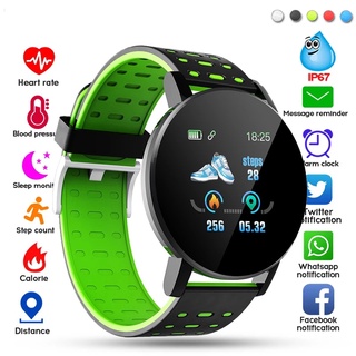 119 plus bluetooth smart watch hombres presión arterial impermeable deporte redondo smartwatch mujeres reloj tracker para android ios