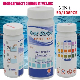[theheartofcreditindustry12.mx]50 x tiras de prueba de cloro Dip bañera de hidromasaje SPA piscina PH probador de papel