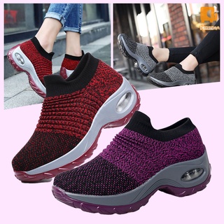 Women's Walking Shoes Sock Sneakers Slip on Mesh Platform Air Cushion Athletic Nurse Shoes Arch Support Comfortable