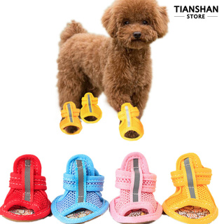 TSH_do 4Pcs zapatos de Color sólido antideslizante suela perro sandalias zapatos para exteriores