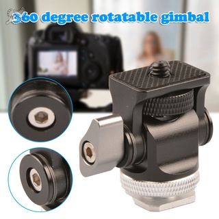 Hot Shoe Mount Monitor Mic Holder 360° Rotatable 1 / 4in Screw Camera Holder Stand Bracket