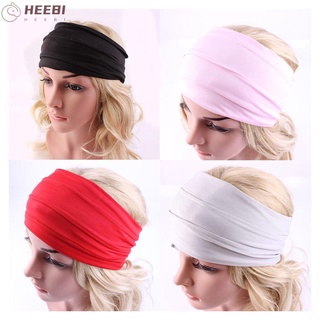 heebin suave yoga diadema antideslizante cabeza envoltura ancho diadema mujeres elástico headwear running estiramiento deportes turbante/multicolor
