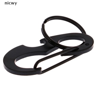 Nicwy 1pc Bottle Opener Keychain Ring D Shape Buckle Clip Outdoor Camping Carabiner MX