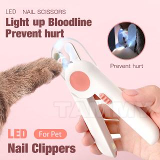 Cortaúñas Para Mascotas Con Luz LED Para Perro Conejo Kit De Cortadores Gato Clippers Prevenir Daños Lindo Rosa (1)