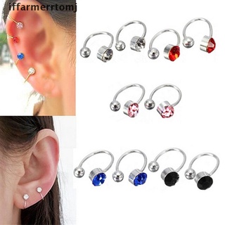 [iffarm] 1 Pcs Crystal Ear Cuff U Shape Wrap Earrings No Piercing Rhinestone Ear Clip .