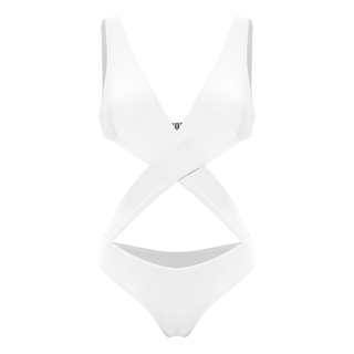 SK -traje de baño para mujer, diseño cruzado, Sexy cuello en V profundo, estilo Simple (2)