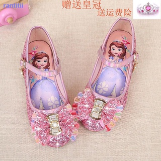 los niños s de tacón alto zapatos sophia pequeña princesa zapatos de moda cristal zapatos mediano y grande de los niños zapatos de los niños flor niña niñas zapatos de cuero