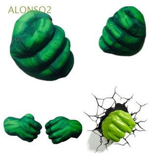 Alonso2 guantes De peluche Verde Para fiesta Hulk/guantes De boxeo Para niños/regalo/Multicolorido