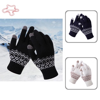 pantherpink mujeres guantes de dedo completo jacquard pantalla táctil de punto guantes pantalla táctil para viajes