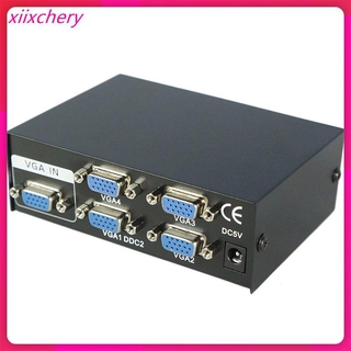 xiixcc - interruptor de Monitor de 4 puertos VGA SVGA Video Splitter Box adaptador alimentado por USB