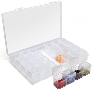Cajas de almacenamiento de pintura de diamante cajas de almacenamiento transparente bandeja de cuentas de arte