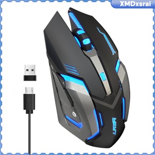 [xsrai] Wireless Bluetooth Mouse ,LED Light 7 Changeable ,LED Color ,2400DPI Ergonomic Grip Slient Click for Game Player PC