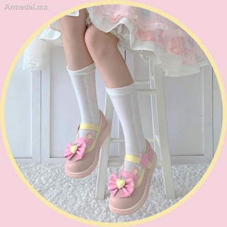 Zapatos pequeños de cuero de Lolita de oso, zapatos de uniforme de Lolita, zapatos de punta grande que combinan con todo, zapatos de estudiante con lazo, zapatos de mujer