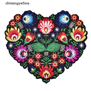ctyf 1 pza parches con bordado de flores en forma de corazón para ropa/iron on applique fine