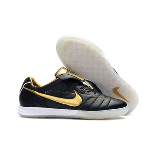 Nike Tiempo Legend Lunar VII Elite R10 negro Gold IC Futsal zapatos