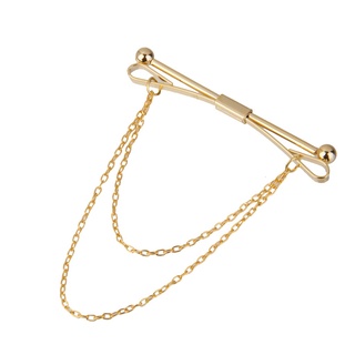 [tiktok hot] hombres plata tono dorado aleación metal collar lazo perno barra barra clip broche broche 6,5 cm