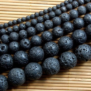 [yan2] cuentas redondas de piedra de 15 pulgadas de color negro de la mejor calidad