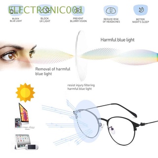 ELECTRONIC001 Ropa de moda Vidrio metálico redondo Clase informática Aleación Vidrio fotocrómico Coreano Anti - Blu - Ray Para las mujeres Decoloración|Marco semisin marco Gafas