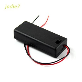 jodie7 caja de almacenamiento de plástico duro para 2 pilas aaa con alambre negro