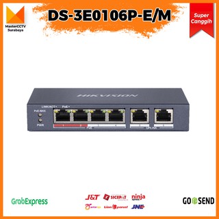 Ds-3E0106P-E/M Hikvision Switch Poe 4 puertos+2 puertos Uplink DS 3E0106P EM