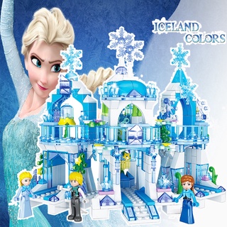 470pcs frozen 2 castillo bloques de construcción reina de nieve elsa anna cenicienta ariel figura lego compatible amigos ladrillos juguetes modelo niña regalo
