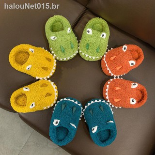 Niños s zapatillas invierno 1-3 años de edad 2 interior suave fondo hogar bebé niña caliente dinosaurio piel bebé co (1)