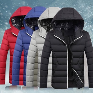 Chamarra de invierno para hombre chaqueta gruesa cómoda de Outwear de algodón con capucha chaqueta abrigo