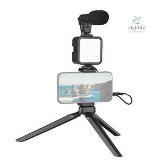 Kit De Mini Led De disparo De silf 6/Vlog+micrófono Condensador cardioide+celular extensible+clip+tripié con 3 Lev (1)