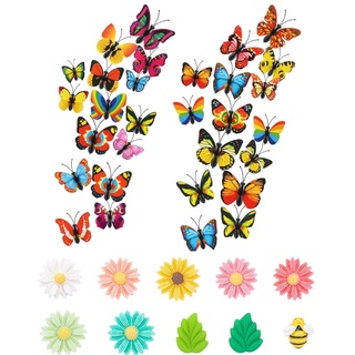 Sc Pack de 50 pzs tachuelas decorativas para pulgar vívidas 3D color mariposa flor Pushpins