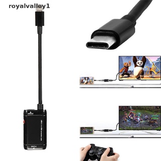 Royalvalley1 USB-C Tipo A HDMI Adaptador 3.1 Cable Para MHL Teléfono Android Tablet Negro MX