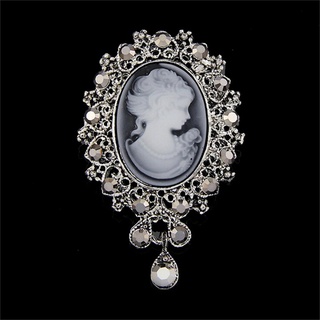 Ivywoly Hot Vintage Cameo Victorian Style crystal Wedding Party Women Pendant Brooch Pin MX