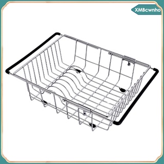 [wnho] estante de secado de platos expandible de acero inoxidable sobre el fregadero pequeño escurridor de platos en fregadero o en encimera ajustable