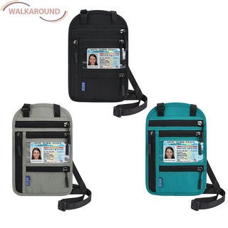 (Wal) 1/2/3pcs bolsa de almacenamiento de pasaporte de viaje tarjeta de crédito titular de pasaporte organizador de documentos tarjeta de hombro bolsa de cuello
