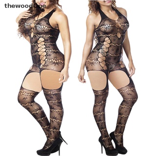 [thewoodOne] Sexy Women Bodysuit Body Stocking Lingerie Fishnet Babydoll Nightwear Sleepwear .