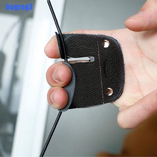 [Bograg] 1 pieza de cuero de tiro con arco Protector de dedo Protector de protección de la pestaña de lazo Protector de tiro OOG