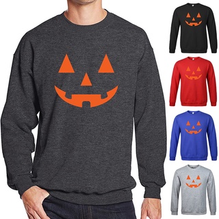 Halloween calabaza cara sudaderas disfraz de Halloween Casual jersey Tops blusa para hombre (1)