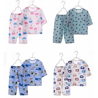 2 unids/set pijamas de los niños bebé niños niñas pijamas conjunto de ropa de verano conjuntos de ropa de dormir conjunto, ultrafino y transpirable ropa de dormir transpirable
