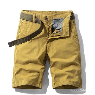 Pantalones cortos informales no planchado urbano de Color sólido para hombre2020Pantalones cortos rectos Casual verano moda algodón nuevo